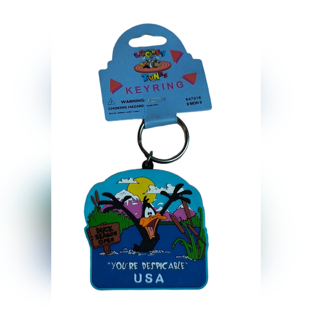 Vintage Daffy Keychain Key Ring  1996 Looney Tunes USA NEW WITH TAGS